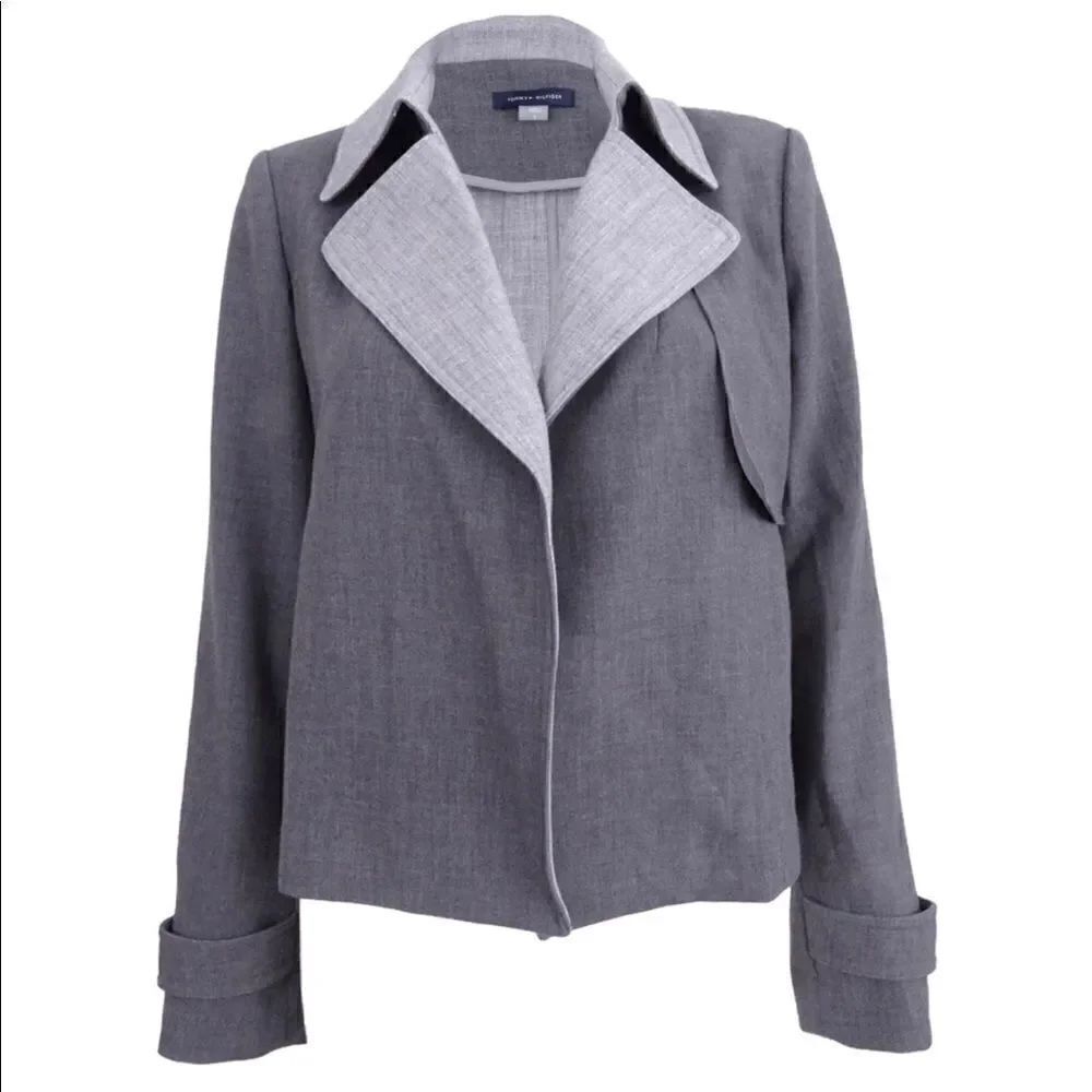 NEW ✨ Tommy Hilfiger Open Front Jacket Grey